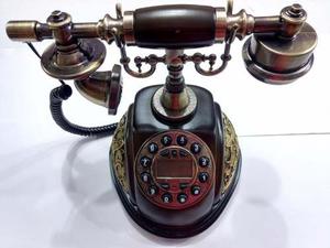Teléfono Antiguo T/madera Color Cafe C/cable 3 Modelos