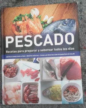 Libros de recetas, pescado, carne, platos deliciosos