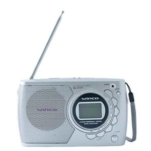 Radio Winco W- Am/fm Reloj Alarma Dual 220v Cable O Pila