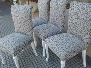sillas francesas con tapizado nuevo en jackard