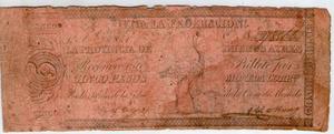 Billete Argentina De La Provincia De Bs. As. 5 Peso 