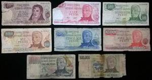 Billetes Argentinos Antiguos - Estado Regular - $12 Cada Uno