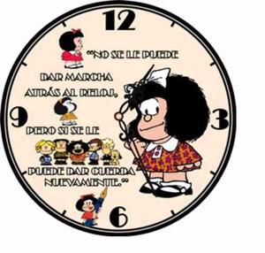 Reloj Redondo Retro De Pared Mafalda Microcentro