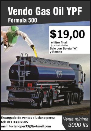 vendo gas oil primera marca $19 el litro final