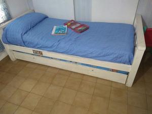 Cama 1 plaza con carrito