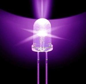 Leds UV (ultravioleta) 5mm alta luminosidad (fabricación