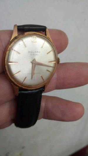 Antiguo reloj a cuerda bolaro caballero enchapado