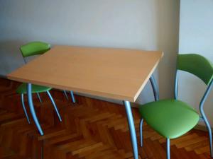 Mesa simet + 2 sillas y 4 banquetas