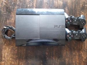 PS3 Ultra Slim 500gb+dos Joysticks+10 Juegos (Usada)