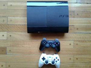 Play Station 3 Super Slim Con Controles Cables Y Juegos