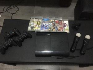PlayStation 3 Ultra Slim / 3 Joysticks / 2 Move / Juegos