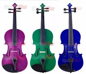 Violin Stradella 4/4 Verde Rojo Turquesa + Acc Musica Pilar