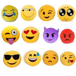 Almohadon Emojis Emoticon Felpa 33 Cm Bordado Souvenir Promo