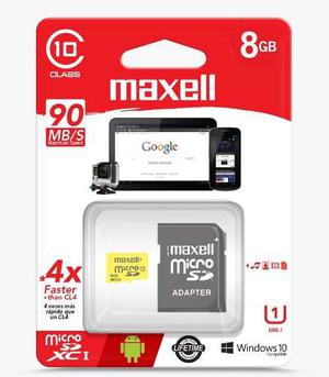 Memoria Micro Sd 8 Gb Maxell Clase 10 Celular Tablet Camaras