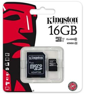 Tarjeta De Memoria Kingston Microsd Con Adaptador 16gb