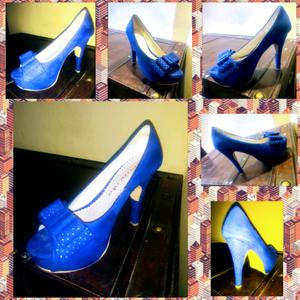 Zapatos Azul Francia 37 mujer