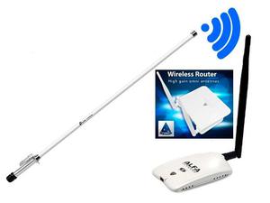 Kit Enlace Wifi Alfa 2.4 San Luis+router + 10 M Cable