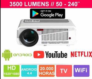 Proyector Led 86+ Sinto Tv + Wifi + Android +  Lumenes