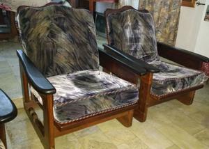 SILLONES DE ALGARROBO reclinables cuatro cuerpos mesita ($ x