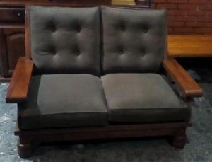 Sillón Algarrobo Macizo 2 Cuerpos con Almohadones Eco