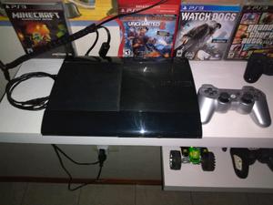 Vendo PS3 MUY POCO USO+ jostick plateado+cable cargador