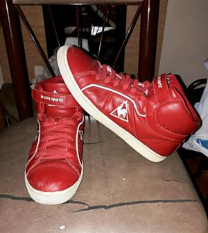 Zapatillas botitas le coq sportif de cuero rojas