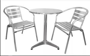 juego de mesa y sillas aluminio