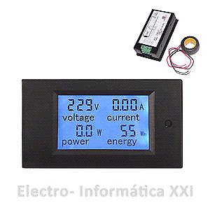 Medidor de consumo electrico amperimetro voltimetro