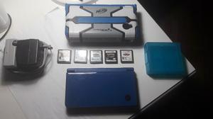 Nintendo Dsi Xl Color Azul Usada - Cinco Juegos - Accesorios