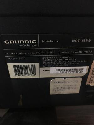 Notebook Grundig U54w. Rapidísima!!