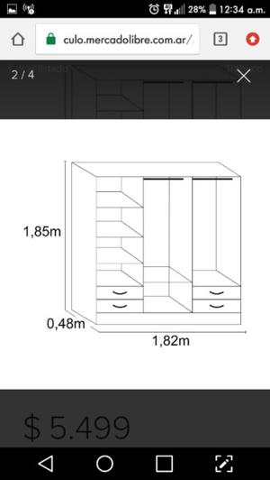 Placard platinum 6 puertas