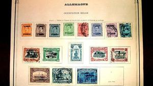 Sellos postales de Alemania ocupación Belga de 