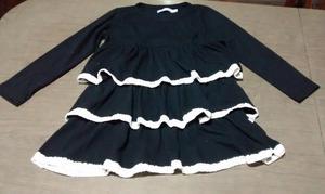 VESTIDO NEGRO CON BOLADOS MANGAS LARGAS T,6 - HERMOSO !!!!