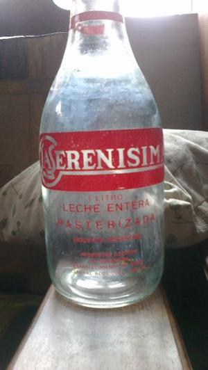 botella de leche la serenisima de vidrio