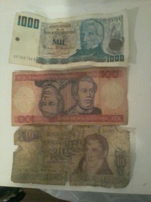 Billetes antiguos argentinos y brasilero