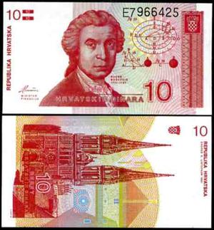 Croacia 10 Dinara Billete Nuevo Sin Circular