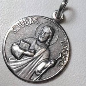 Medalla De San Judas Tadeo De Plata  Mm Diametro