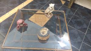 Mesa ratona hierro y vidrio templado