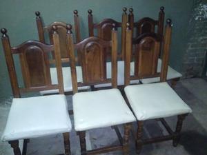 6 sillas de algarrobo modelo tablero