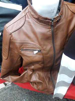 Campera de cuero marron