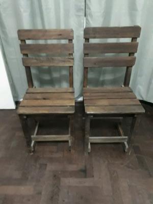 2 sillas de pino