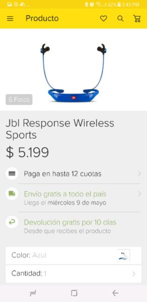 Auriculares JBL response wireless sport