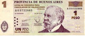 BILLETE 1 PESO PATACON PROV. BUENOS AIRES LEY 