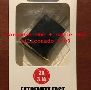Cargador duo + cable USB
