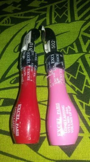 Labiales mate EXCEL PARÍS. Color rojo (510) y Rosa (502)