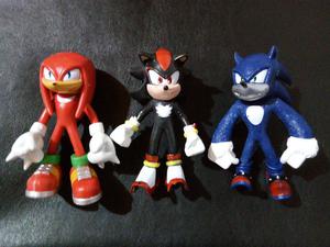 Muñecos Shadow, Werehog y Knuckles (Sonic) x 3