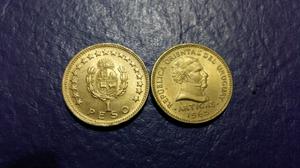 2 monedas 1 peso  Uruguay