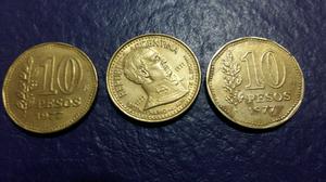 3 monedas 10 pesos 