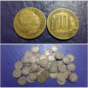 53 monedas 10 centavos 