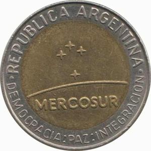 Argentina 1 Peso  - Mercosur - Escasa - Sin Circular